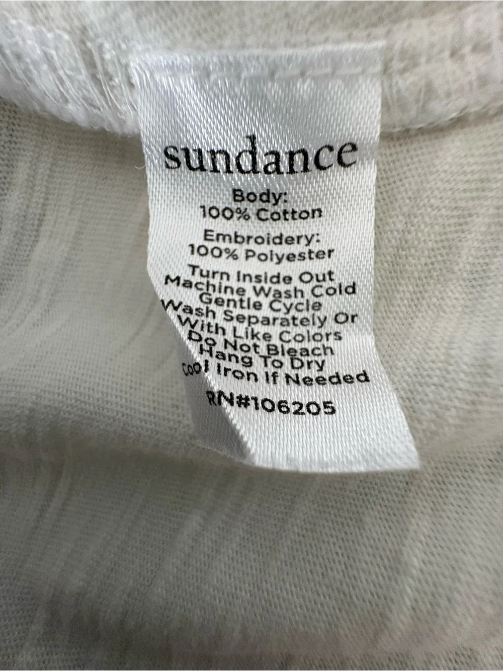 Sundance Floral Embroidered Boho 3/4 Sleeve Peasant Top. Large. Ivory Festival - Picture 11 of 11